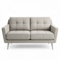 Divano moderno in tessuto grigio 150 x 80 x 75cm con gambe metalliche