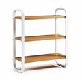 Mobile libreria in legno e metallo dimensioni 70 x 30 x 90cm colore naturale e bianco