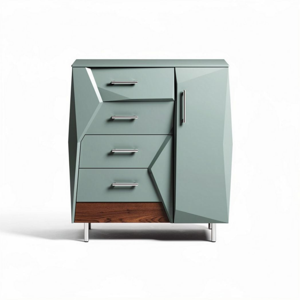Mobiletto moderno in legno e vetro color verde dimensioni 80 x 40 x 90cm