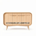 Mobiletto in legno chiaro con ante in vetro e dimensioni 100 x 40 x 75cm