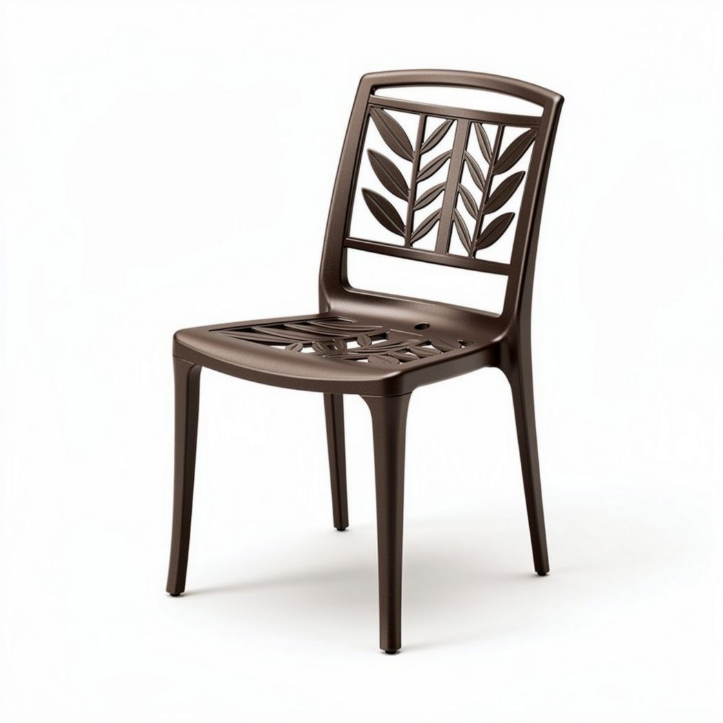 Sedia in plastica colorata con design a foglia per uso esterno 45 x 45 x 85cm