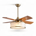 Ventilatore a soffitto con illuminazione e pale in legno diametro 45cm collezione vintage