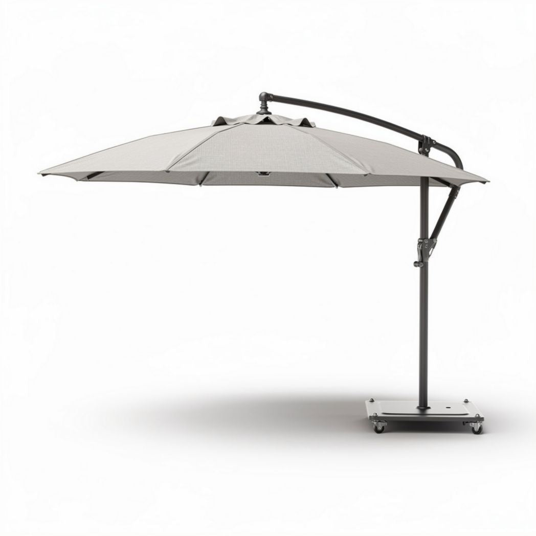 Parasole da giardino con struttura in alluminio e tessuto beige 300 x 300 x 250cm